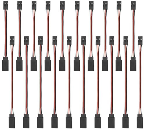 eMagTech 20PCS 3Pin Servo Extension Lead Male to Female Servo Extension Cable Model Aircraft Connection Cable Compatible with Futaba Compatible with JR servo 10cm 15cm