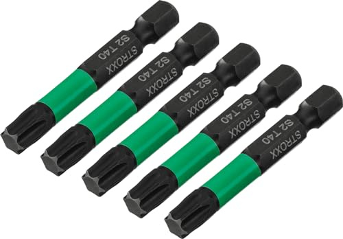 STROXX - Impact 5tlg. TX40-50mm - Bitsatz - Kreuzschlitz - Bit - Hochwertiger Bit für die professionelle Anwendung - für Bauarbeiter, Handwerker, Heimwerker und Profis