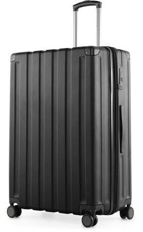 Hauptstadtkoffer Q-Damm - Großer Hartschalenkoffer, TSA, 4 Rollen, Check-In Gepäck mit 6 cm Volumenerweiterung, 78cm, 133 Liter, Schwarz