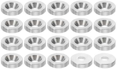PATIKIL Rondelle a Testa Svasata M4, 20pz 13mm Dia. 3mm Altezza 3mm in Acciaio Inossidabile 304 Svasato Rondella Bullone Testa Svasata Rondelle Acciaio per Costruzione Industriale