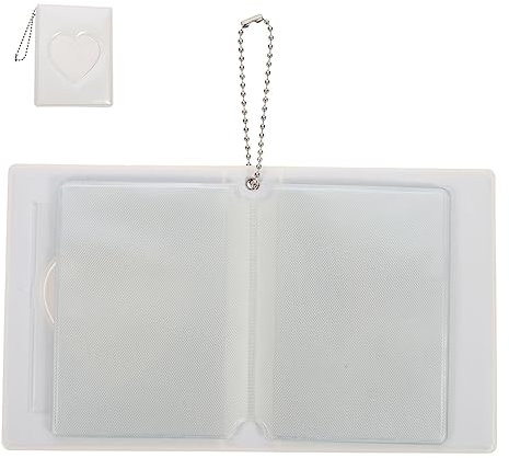 Amosfun Album Photo Portable Forme De Cœur Avec Pendentif Album De Cartes Photo Pour Femmes Filles Et Garçon Fille Design Pratique Et Élégant Poches Transparentes Pour Affichage