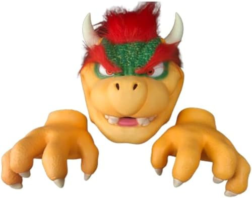 ZLCOS Bowzer Koopa Latex Maske und Krallen Handschuhe Super Bros Monster Bösewicht Cosplay Halloween Theam Party Kostüm Requisiten (Maske + Krallen)