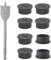 8 pasacables de silicona flexible de 25 mm para escritorio, pasacables negro con 1 broca para escritorios de oficina y otros muebles