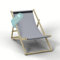 HAGO Liegestuhl Hellgrau Liege Stuhl Strand Strandliege Sonnenliege Gartenliege Klappstuhl Lounge Chill 1 Stück