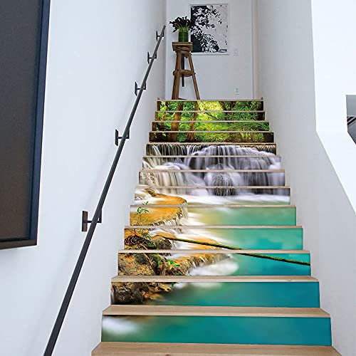 Fliesenaufkleber Wasserfall Küchenrückwand,Wasserdicht Ölfest ​Klebefliesen Küche Fliesenaufkleber Bad,Fliesenfolie 3D Wandpaneele Selbstklebend 12 PC(18x100cm)