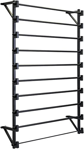 Bastelraum-Organizer, Präsentationsständer, Bandhalter für die Wand, multifunktionales Präsentationsregal mit 10 Etagen, Abnehmbarer Stange für Geschenkpapier/Schal/Seidenschals, Schwarz