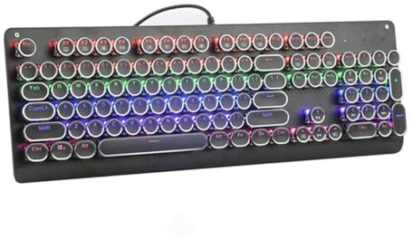 Tastiera da gioco e mouse combinata, tastiera meccanica da gioco cablata 104 tasti anti-ghosting retroilluminata a LED per computer portatile gamer