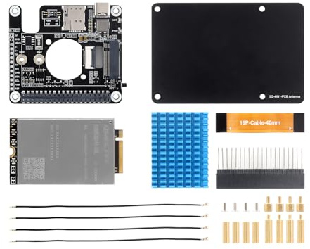 Waveshare PCIe to 5G/4G/3G HAT for Raspberry Pi 5, High-Speed, Compatible with 3042/3052 Package SIMCom/Quectel 5G Module, Compatible with Pi/OpenWRT/Windows/Linux Systems, with RM530N-GL 5G Module