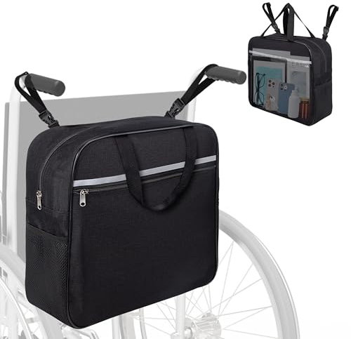 Bolsa para Silla de Ruedas Gran Capacidad Mochila para Silla de Ruedas Oxford Impermeable Bolsa de Almacenamiento para Silla de Ruedas Mochila Silla de Ruedas