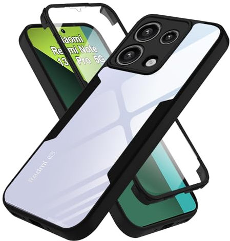 Coque Xiaomi Redmi Note 13 Pro 5G, Portable Intégrale Coque Antichoc Housse Redmi Note 13 Pro 360 Degrés Téléphone Etui Robuste Double Face Transparent TPU Case Coque pour Xiaomi Redmi Note 13 Pro 5G