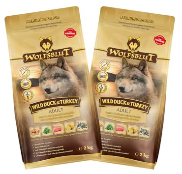 Wolfsblut Hund Adult | Trockenfutter | Multi Bundle | Mix Paket | Sparpaket | 2 x 2 kg | Verschiedene Sorten (2 x 2 KG, Wild Duck & Turkey)