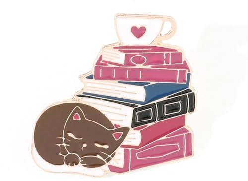 Japanische und südkoreanische Brosche mit Cartoon-Katzenbuch-Design, Metall