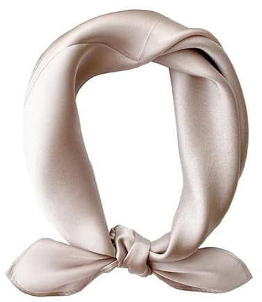 Seidenschal for Damen, einfarbig, kleiner quadratischer Schal, Kopftuch, Bandanas for Damen, quadratischer Schal, glatte reine Seide, Halstuch for Mädchen, Accessoires, sanfte Farbe, 55,6 cm(Pastel Co