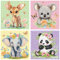 luckyarina 4 Stück Tier Diamond Painting Kinder,Diamond Painting Bilder Tiere,Tiere Diamond Painting Kinder ab 4 6 8 10 Jahreals Geschenk für Home Wand Décor (15X15 cm)
