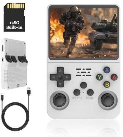 OSUPERXFUN R36S Retro Handheld Game Console Pre-installed 20000+Games, Built-in 128G TF Card, 3.5-inch Linux System Portable Retro Arcade Game Nostalgia Emulator Pocket Video Player - Sold by PJGWRW