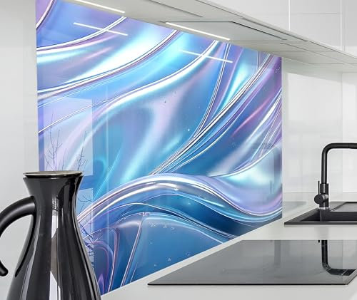 timalo Spritzschutz Wand für Herd, Küche Küchenrückwand Glasoptik | Acryl Glas 2mm | Glasrückwand Acrylglas Wandpaneele Rückwandschutz Platte | 60x52cm Glas Struktur