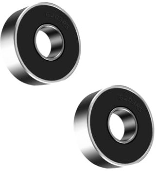 ANGEEK 2 Stück 6203-2RS Kugellager 17 mm x 40 mm x 12 mm,Vorgeschmiert,Doppeldichtung, 6203RS Rillenkugellager