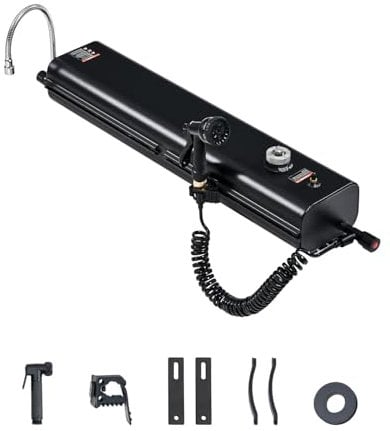 VEVOR Tanque de Agua para Portaequipajes de Techo, con Dispensación Múltiple con 2 Paneles de Protección contra Salpicaduras y Ranura en T, para Baúles, Barras Antivuelco, 15 L, 820 x 190 x 135 mm