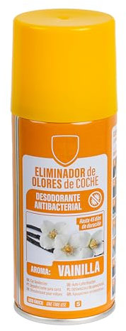 H HANSEL HOME Eliminador de Olores Coche de Descarga Única, Ambientador Coche Nuevo, Limpiador Aire Acondicionado Coche, Elimina el Olor y la Humedad, 1 Unidad x 150ml, Vainilla