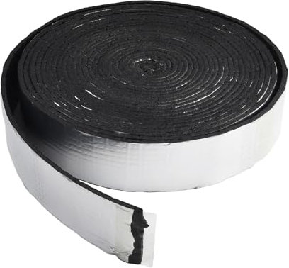 LZZYFPX Rohrummantelungsisolierung, 32,8 Fuß, Außenrohr-Schaum-Isolierband, Aluminiumfolie, schwarzes Brandschutz-Starkband, wasserdicht