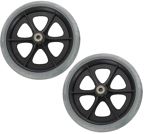 NUOBESTY 2pcs 8 Inch Wheelchair Wheels Front Swivel Casters Replacement Parts for Drive Wheelchairs Walker Wheels Replacement Gray