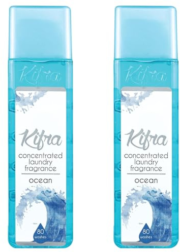 Ocean Concentrated Laundry Fragrance 200ml 80 Washing Cycles - Long Lasting Perfume Fabric Conditioner Highly-Concentrated Formula Soft & Refreshed Compartment - Pack of 2