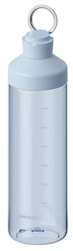 SANTECO Tritan Trinkflasche 850ml - Kohlensäure geeignet & Auslaufsicher - Für Fitness, Wandern, Camping, Schule und Büro (Blau)
