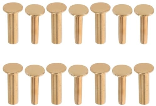 Remaches Sólidos de Cobre para Cuchillos 7 Pares, Dorado DIY | Instalación de Remaches de Cobre, Tornillos de Empuñadura de Cuchillos, Remaches para Cuchillo