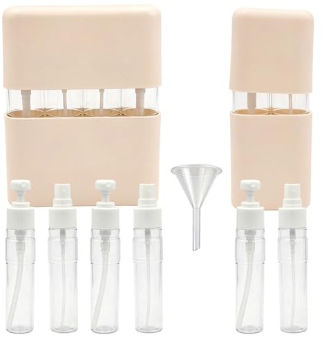 Feegela Reiseflaschen Set 4+2 (50ml),Auslaufsicher Silikon Reise Dispenser | Reise Dispenser für Handgepäck | Nachfüllbar für Shampoo Duschgel Lotion,6 Pieces