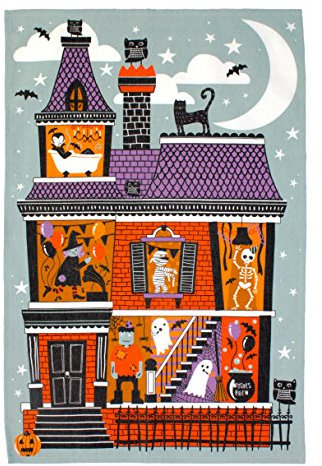 Ulster Weavers 29.1x18.9 Cotton Tea Towel Spooky House Geschirrtuch, Baumwolle, 74 x 48 cm, Mehrfarbig