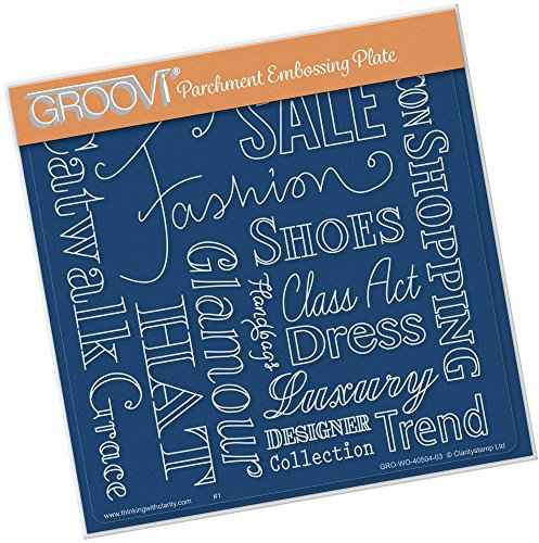 Clarity Stamps Groovi Parchment Embossing A5 Plate - Fashion Phrases