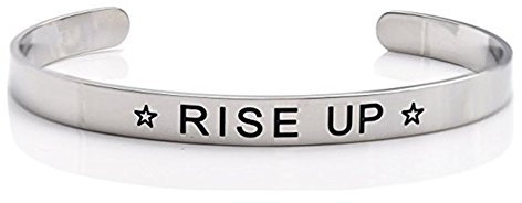 LParkin Rise Up Armband Schmuck Inspiration Schmuck Motivation Armband Schmuck Theater Geschenk, 15,2 cm, Edelstahl