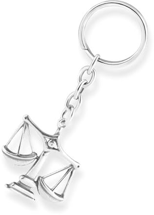 STERLL Herren Schlüsselanhänger Sternzeichen Waage Aus Hochglanzpoliertem 925 Silber