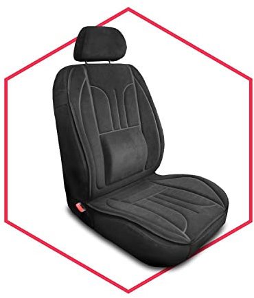 Saferide | Sitzauflage Auto Vordersitze Autositzmatte Wasserdicht Autositzbezug Fahrersitz Universal Sitzschutz Velours Schwarz für Airbag geeignet 1 Autositz Vorne