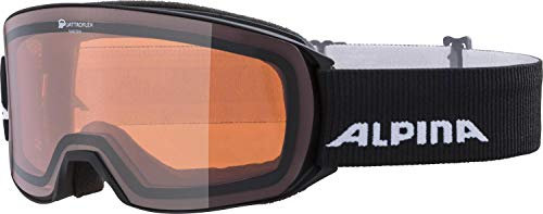 ALPINA NAKISKA Q - Verspiegelte, Kontrastverstärkende & Polarisierte OTG Skibrille Mit 100% UV-Schutz Für Erwachsene, black, One Size