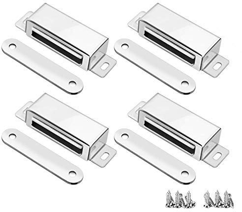 Magnetschnäpper Stark, 20 kg Magnetschnäpper Türmagnete Schrank Magnete 4er Set für Schranktüren mit Schrauben für Küchenschubladen, Schließer