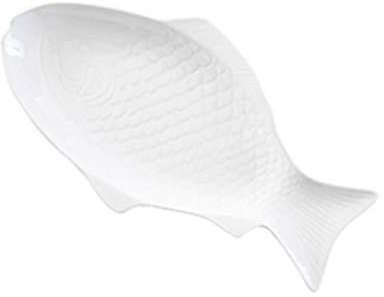 Cabilock Plateau de Poisson en Céramique Assiettes de Service de 15 Pouces Assiettes de Service Ovales Plateaux de Porcelaine Blanche Plats de Service de Nourriture pour Amuse-Gueules de
