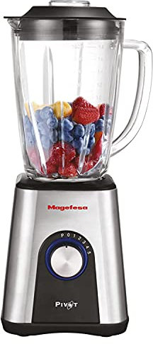 Magefesa Pivot - Licuadora 1000W, 1.8L, Cuchillas de Acero Inoxidable, 5 Velocidades + Pulsador, Función Turbo, Funcion Pica-Hielo, Desmontable
