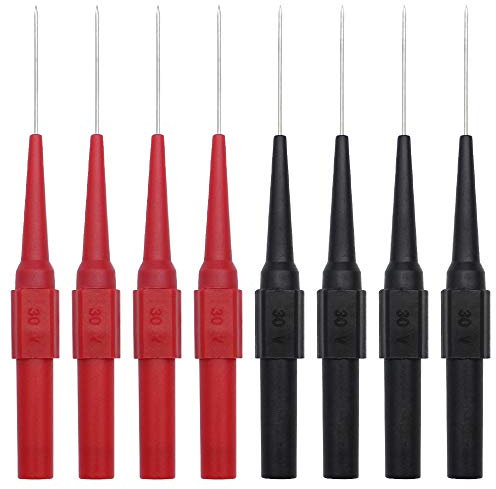 CYUaoao 0.7mm Testsonde 4 Paare Multimeter Messleitung Sonde Probe Test Pin Bananenstecker Multimeter Testsonde für Professionellen Messung Industrie Abnehmbare Sonde Isolationspiercing