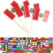JBCD 100 Stück Peru-Flagge Zahnstocher Peruanische Flaggen Cupcake-Topper Dekorationen, Cocktail-Zahnstocher Flagge Kuchen Topper Picks Mini Kleine Flagge Cupcake Picks Sticks