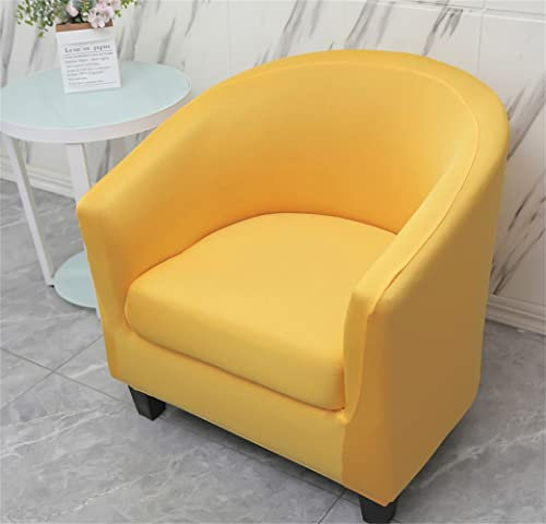FANSU Sesselschoner Sesselbezug Elegant Einfarbig Sofabezug, 2-Teilige Tub Chairs Sesselhussen mit Armlehne, Sesselüberwurf für Clubsessel Loungesessel Cocktailsessel (Gelb)