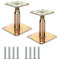 AHUNTTER 2PCS 100-150mm Galvanised Adjustable Elevated Post Base Support, Heavy Duty Roof Support for Building - Gold