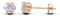 9ct Yellow Gold 4mm Lavander Amethyst Solitaire Stud Earrings