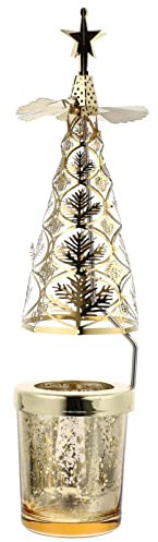 SOLUSTRE 1stk Weihnachts Baum Kerzenhalter Weihnachtsbaumkerzenhalter Kerzenkarussell Weihnachten Teelichthalter Für Weihnachten Schreibtisch Tischgesellschaft Goldener Tee Schmiedeeisen