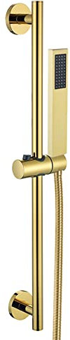 Barra Di Scorrimento Per Doccia Con Doccetta, Supporto Regolabile Per Barra Di Scorrimento in Acciaio Inossidabile 304 Con Tubo Flessibile Per Doccia Da 59 Pollici Barra Di Scorrimento A Parete,D'oro