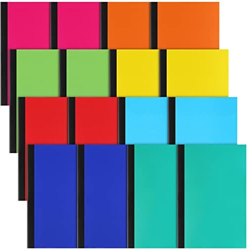 Thenshop 16 quaderni A5 compositivi sfusi con copertina assortita, quaderni a righe (5,5 x 8,3) College a righe 60 pagine colori pastello per aule, ufficio, casa, forniture scolastiche