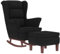 vidaXL Schaukelsessel und Hocker mit Holzbeinen Schwarz Samt, Sessel mit Hocker, Relaxsessel, Relaxstuhl, Schaukelsessel, Relaxsessel mit Hocker