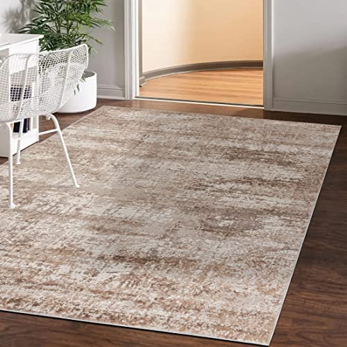 Mazovia Abstraktes Vintage Designer Teppich - Kurzflor - Weich Teppich für Wohnzimmer, Esszimmer - ÖKO-TEX Wohnzimmerteppich - Teppiche Beige 140 x 200 cm