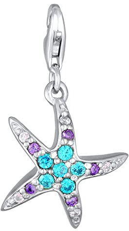Nenalina Seestern Karabiner Charm Anhänger für Bettelarmband aus 925 Sterling Silber 0401680423