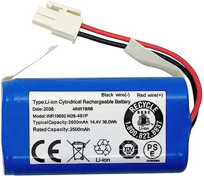 HJGHY Batterie de Rechange 14,4 V/14,8 V pour Robots aspirateurs 2600 mAh 2800 mAh 3200 mAh 3500 mAh 3800 mAh 4000 mAh Lithium Li-ION Batterie Rechargeable Batterie de Rechange,14.4v2800mah